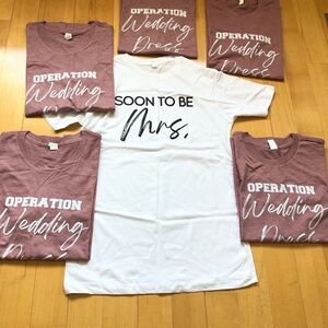Bride Tribe set of 6 Operation Wedding Dress T shirts